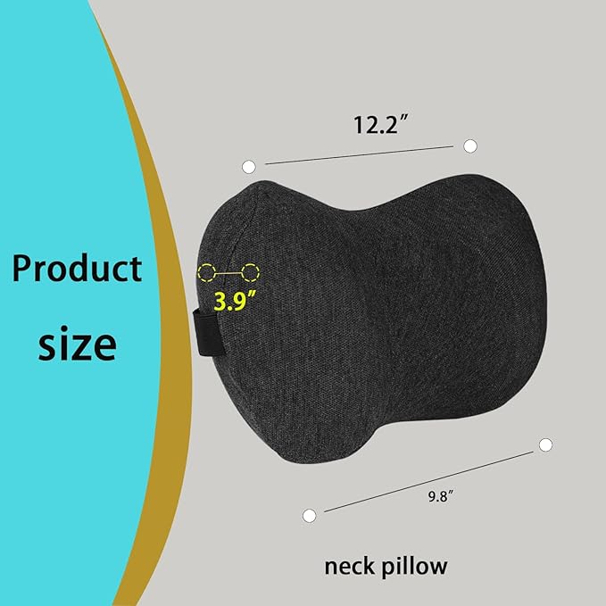 Car Neck Pillow, 2pcs Memory Foam Ergonomic Neck Pillow and Seat Headrest for Driving Fatigue Relief, Comfort and Support Your Neck