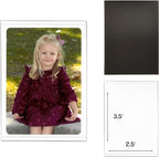Magtech Magnetic Photo Pocket Picture Frame, White, Holds 2.5 x 3.5 Inches Photos, 10 Pack, Made in the USA (12310)