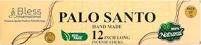 Bless-International-Palo-Santo 100%-Natural-Handmade-Incense-Sticks Organic-Chemicals-Free-for-Relaxation-Positivity-Yoga-Meditation 12-Inches-1-Hour-Plus-Burning-Time-150-Sticks-14-OZ
