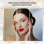 NEEWER BASICS 23" Half Moon Nail Light for Desk, 308 LEDs 28W Bi Color CRI85+ Foldable Nail Tech Table Arc Lamp with Overhead Phone Mount for Manicure Handicraft Lighting Beauty Video Recording,HM04-D