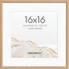 16x16 Picture Frame Natural Solid Oak Photo Frames with 12x12 Removable Mat Wall Hanging Large Handcrafted Frame with HD Plexiglass Wall and Tabletop Display Large Poster Frame