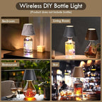 WILIT Wine Bottle Lights - 3-Level Brightness Rechargeable RGB Lamp Shade for Home Bar Decor, Cordless Table Lamp for Bedroom, Gifts for Her & Him