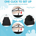 Blackout Tent for Pack and Play - One-Click Opening Pack N Play Blackout Cover - Black Out Tent for Sleep Pod & Mini Crib, Breathable Crib Blackout Cover Block 95% Light