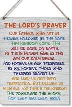 Inspirational Gift Signs the Lord's Prayer Our Father Who Art in Heaven Hallowed Be Thy Name Wooden Hanging Sign Religious Scripture Art Wall Home Decoration 10 x 8 Inches…