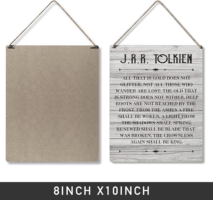 Qious Inspirational Signs Gift Farmhouse All That is Gold Does Not Glitter Not All Those Who Wander are Lost Wooden Hanging Sign Rustic Wall Art Home Office Living Room Decoration 10 x 8 Inches…