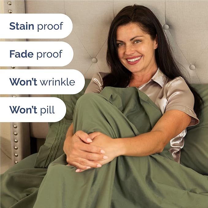 Full Size 4 Piece Sheet Set - Comfy Breathable & Cooling Bed Sheets Set - Hotel Luxury Bedding for Women, Men, Kids, Teens, Boys & Girls - Deep Pockets, Soft and Wrinkle Free - Oeko-Tex - Sage Green