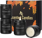 Fall Candle Set | 4 Pack Scented Candles - Autumn Soy Candles for Home Scented, Aromatherapy Gifts for Women, Thanksgiving & Fall Decor - Pumpkin, Apple, Latte & Harvest Scents