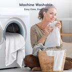 PHF Ultra Soft Waffle Weave Blanket Queen Size 90"x 90"- Washed Lightweight Breathable Cozy Woven Blanket for Bed - Aesthetic Decor for Couch Bedding Sofa Home Car - White