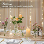 Glasseam Hurricane Glass Candle Holders: 30 Pcs Cylinder Glass Pillar Candle Holder Set for Table Centerpiece Clear Cylinder Vase Bulk Hurricane Vases for Centerpieces Wedding Party Christmas Decor