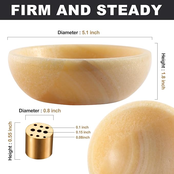 Koville Mexican Natural Onyx Incense Holder, Incense Holders for Sticks, Sturdy Incense Burner Ash Catcher, Ideal for Meditation, Relaxing, Easy to Clean(Mexico Onyx)