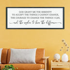 ZZJJHYWGQ Bible Verse Wall Decor Serenity Prayer Inspirational Religious Art, 40''×15'' Rustic Christian God Grant Me Saying Horizontal Holy Catholic Scripture Sign for Living Room Large Wall Hanging (Black)