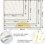 Kanuyee Gold Boho Burning Sun Tapestry Wall Hanging, Retro 70s Abstract Vintage Geometric Line Sunrise Tapestries for Bedroom Living Room Backdrop 60×80 inch