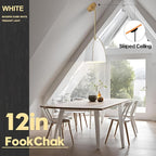 White Gold Pendant Light 3-Light Socket Large Pendant Light Fixture with Adjustable Pendant Rod 12in Dome Kitchen Pendant Lighting for Kitchen Island Dining Room Kitchen Sink, E26