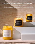 M&SENSE Limocello Summer Scented Candle, 19.4oz 110 Hours Long Lasting Burn Non Toxic Natural Soy Wax Lemon Highly Scented for Home Decor, 2 Wick Relaxing Candle Gifts for Yoga Spa Meditation