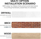 Fun Memories Floating Shelves for Wall, 24"x9.3" Rustic Solid Elm Wood Shelves, Heavy-Duty Wall Mounted Shelves with Invisible Brackets, Set of 2 for Living Room, Bedroom, Kitchen, Walnut Finish