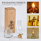 Large Glass Kerosene Oil Lamps, Lantern Vintage Oil Lamps for Indoor Use Decor Chamber, Hurricane Lamp, Home Lighting Clear Kerosene Lamp Lantern, Classic Vintage Glass. (A-02)