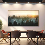 Large Artwork Foggy Forest Canvas Wall Art Landscape Mountain Painting Wall Art for Bedroom Living Room Kitchen Office Framed Wall Art 30x60 Inch