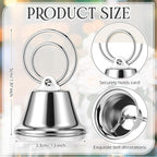 24 Pcs Table Number Holders Place Card Holders for Table 2 Inch Ring Clip Bell Number Holder Metal Picture Holder for Wedding Christmas Restaurant Home Photo Office Memo(Silver,Ring)