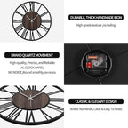 Large Wall Clock for Living Room Decor, 20 Inch Non Ticking Silent, Battery Operated Modern Vintage Oversized Wall Clock for Bedroom Kitchen
