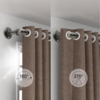 Industrial Curtain Rods 18 to 120 in,Wrap Around Rods, Adjustable Curtain Pole,1 in Diameter Pipe Wall or Ceiling Mounted,for Living Room(Antique Nickel 18” to 120”)