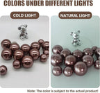 Dark Brown Vase Filler | 150PCS Pearls Bead for Centerpieces Vases | 8/14/20 mm No Hole Beads, Fake Pearls for Wedding Birthday Theme Party Table Centerpieces Decor