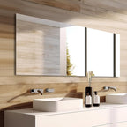 Mirrorons Bathroom Vanity Mirror 28" x 36", Frameless Mirror with Polished Edge, Hangs Horizontally or Vertically. Upgraded Shatterproof Bathroom Mirror for Wall.