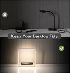 WILIT Bedside Lamp with Qi Wireless Charger, A13 Table lamp 3 Step Dimmable Touch Control Desk Lamp for for Living Room, Bedroom, Kids Room.