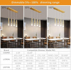 4-Light Dining Room Modern Pendant Light Kitchen Fixture Dimmable LED Gold Pendant Lighting fo Kitchen Island Study Pendant Lights