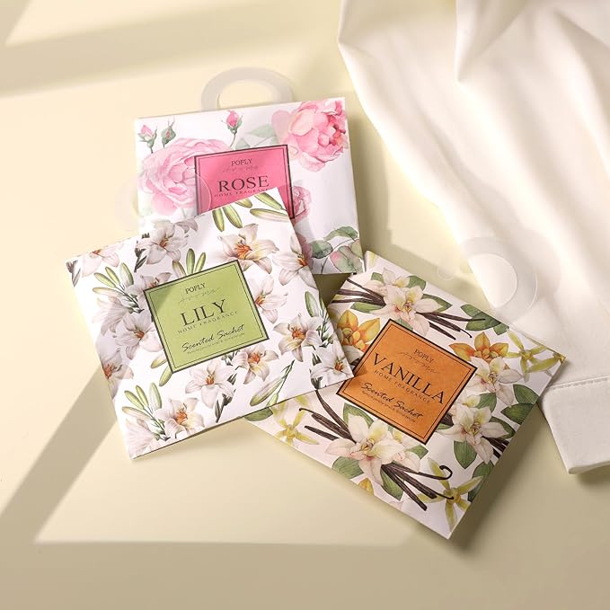 12 Packs Sakura Scented Sachets – Long-Lasting Air Freshener & Closet Deodorizer for Drawers, Closets, Cars & Wardrobes