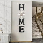 Farmhouse Home Signs with Windmill Clock Wall Decor Rustic Home Letters Wall Art for Living Room Kitchen Entryway Dining Room Bedroom (black)