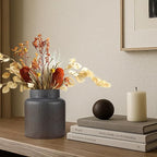 Rustic Vases for Decor, Farmhouse Ceramic Vase for Flowers, Vintage Decorative Vase for Home Decor, Dining Table, Living Room, Shelf, Kitchen, Bedroom (Dark Brown)