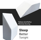 21-Inch Mattress System Pillow High-Density Rest Elevating Wedge, Relieves and Recovers Foot and Ankle Injury, Leg, Hip and Knee Pain, Multi-Purpose, Full Foam Top, White