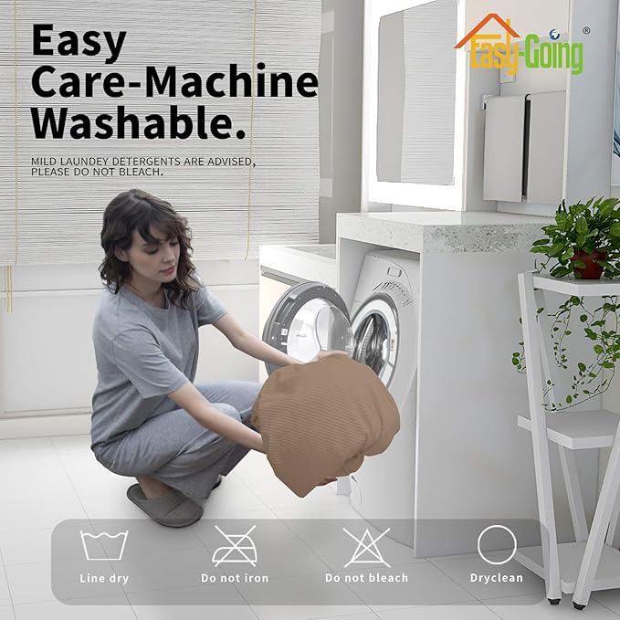 Easy-Going 6 Pieces Recliner Loveseat Stretch Sofa Slipcover Sofa Cover Furniture Protector Couch Soft with Elastic Bottom Kids, Spandex Jacquard Fabric Small Checks Camel