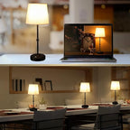 Rechargeable LED Cordless Table Lamp, 5200mAh Battery Operated, 3 Level Brightness, Portable Night Bedside Lamp, Ambient Desk Light for Home Decor, Patio, Restaurant, Dinning(Black)