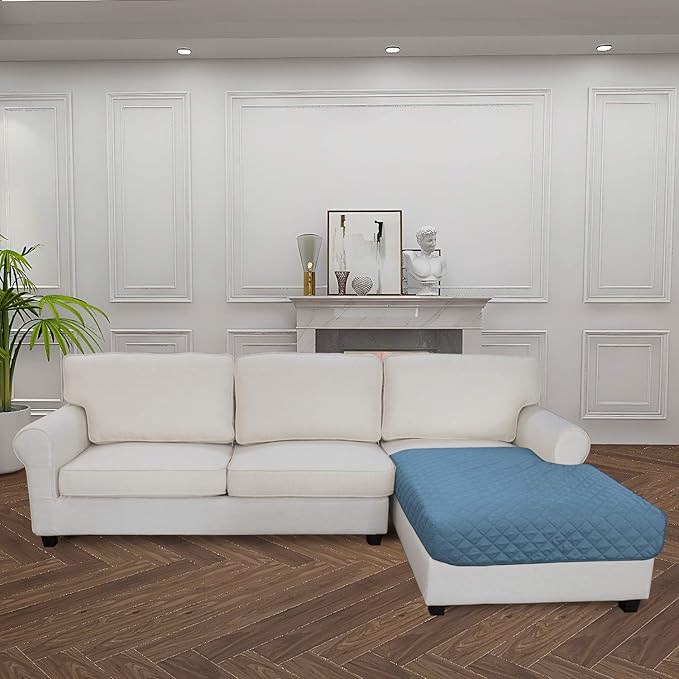 Easy-Going Sectional Couch Covers for Dogs L Shape Sofa Cover Reversible Sofa Slipcover Chaise Lounge Cover Furniture Protector Cover for Pets Dog Cat (42 x 52 inches, Light Blue/Light Blue)