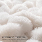 EVERGRACE Ultra Soft Luxury Fluffy Ridgeline Faux Rabbit Fur Throw Blanket, Thick Warm Bubble Throw for Bed, Cozy Plush Reversible Blankets for Couch, Chair, Sofa, Ivory White, 80x90 Inches, 870 GSM