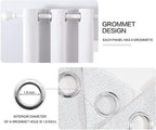 MIULEE Linen Blackout Curtains for Bedroom Solid 100% Blackout Thermal Insulated Grayish White Curtains Grommet Room Darkening Curtains/Drapes for Living Room 42x63 Inch (2 Panels)