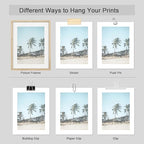 SIGNWIN Adhesive Canvas Poster Washed Out Tropical Island Palm Tree Beach Landscape Nature Wilderness Photography Realism Decorative Rustic Cozy Zen for Living Room, Bedroom, Office - 11"x14"x4