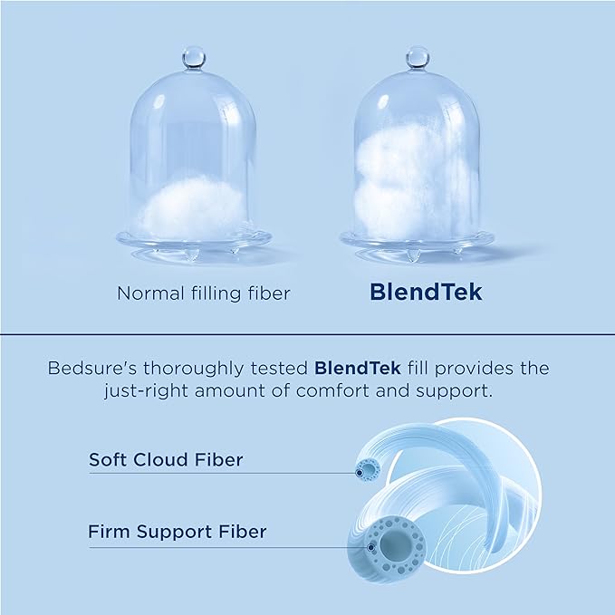 Bedsure Pillows Set of 2 - Fluffy & Soft Adjustable Layer Queen Pillows with Cotton Cover, Luxury Bed Pillows for Sleeping, Firm Pillows for Side, Back, Stomach Sleepers (1, King)