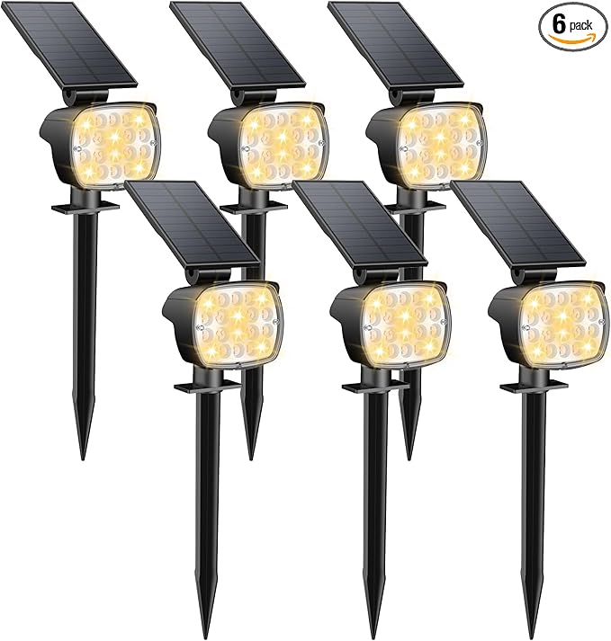 Kaxiida Solar Lights Outdoor Waterproof - 2025 Upgrade 3 Level Ultra Bright Spot Lights Uplights, LED Landscape Spotlight for Tree, Pathway, Wall, Adjustable Solar Panel Auto On/Off