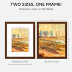 Homeforia 8x10 Picture Frame Brown, High End Dark Oak 8 x 10 Walnut Wooden Frames with Mat 5 by 7 Photo, 8x10 Wood Frame Matted to 5x7 Print, Wall or Tabletop Frame, Tempered Glass, Wall Kit, Set of 1