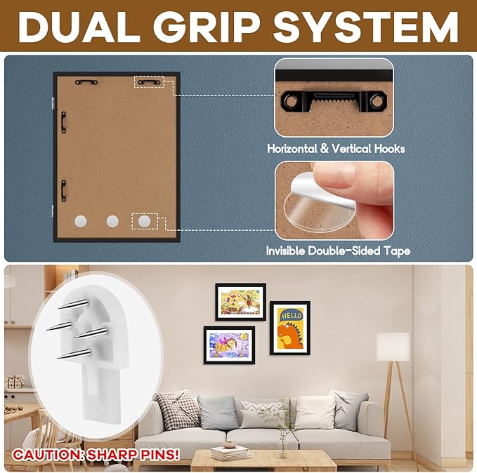 3 Pack Kids Artwork Frames 10x12.5 Inch Changeable Kids Art Frame with Front Opening for Art Display, Horizontally Vertically Wall Mount for Kids Drawing & School Projects (Black)