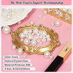 300Pcs Pearl Vase Filler, Ivory No Hole Faux Pearl Beads for Centerpieces Vases, Candle Centerpieces, Wedding Birthday Party Home Decor 8/10/14/20mm