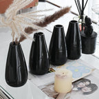 Modern Black Ceramic Vase Set of 16 for Living Room Bedroom 5.1'' Minimalist Fresh Flower Vases for Home Decor Office Fireplace Centerpieces Nordic Style Gift for Fake Plant 16 Pack