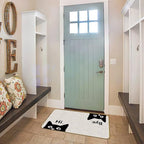 Mingnei Hi Bye Cat Welcome Doormat - Door Mat for Home Kitchen Entrance, Funny Black Cat Lover Floor Mat for Indoor/Outdoor Entryway Rug 30x17 (Color1)