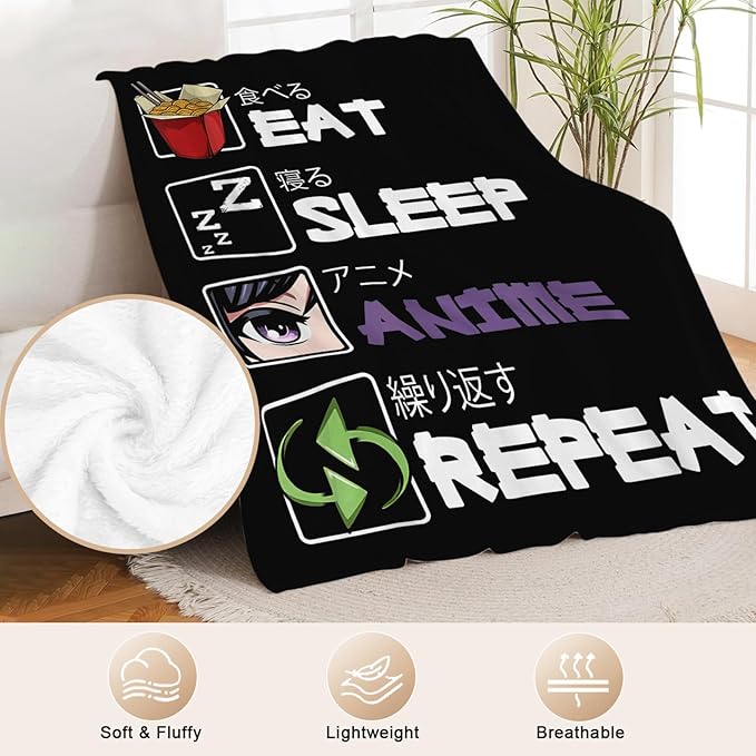 Anime Blanket for Girls Boys Anime Gifts Throw Blanket for Women Mens Lightweight Fuzzy Cozy Plush Flannel Fleece Blankets for Bed Decor 50"x60"