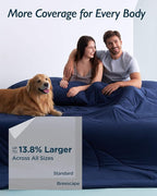 Breescape Cooling Comforter Throw Size - BlendTek™ Q-Max>0.46 Tech, Breathable Blanket for Hot Sleepers & Night Sweats Relief, Premium Lightweight Summer Bedding, 52x72 Inches, Twilight Blue
