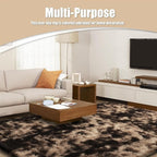 6x9 Fluffy Area Rug for Living Room,Shag Area Rugs for Bedroom,Soft Fuzzy Rug Non-Shedding Indoor Plush Carpet for Kids Bedroom Nursery Dorm Home Decor,Tie-Dyed Coffee