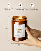 AOOVOO Pumpkin Spice Candles - 22 oz Scented Candles, Aromatherapy Candle, Soy Candle for Home Scented
