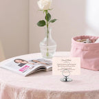 Urban Deco 16 PK Table Card Holder Place Card Holders Steel Card Holders for Photos, Food Signs, Memo Notes, Weddings, Restaurants, Birthday (Silver)